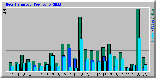 Hourly usage for June 2021