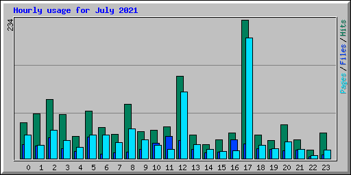 Hourly usage for July 2021