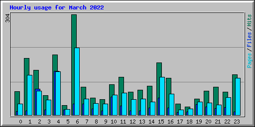 Hourly usage for March 2022