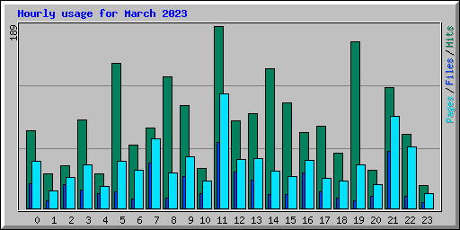 Hourly usage for March 2023