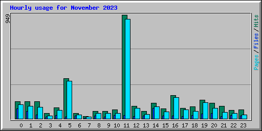 Hourly usage for November 2023