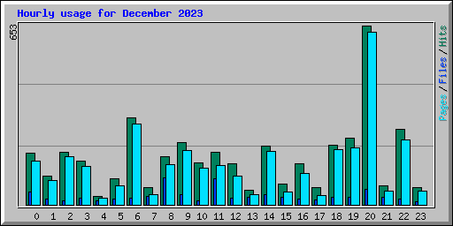 Hourly usage for December 2023