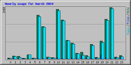 Hourly usage for March 2024